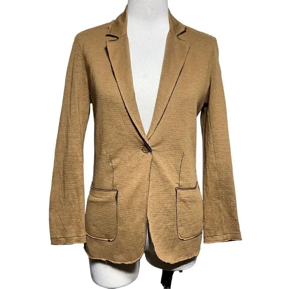 Majestic Filatures Fitted Cotton Cashmere Fitted Raw Edge Blazer Size 1